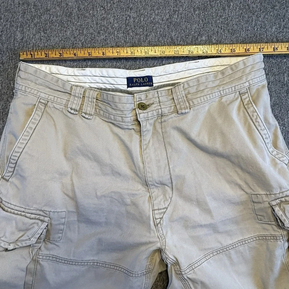 Polo Ralph Lauren Cargo Shorts Men's 36 Baggy Y2K Military Distressed Baggy
